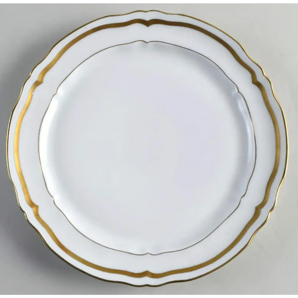 👑 Raynaud Limoges Marie Antoinette Gold White 5 Pc Place Setting France
